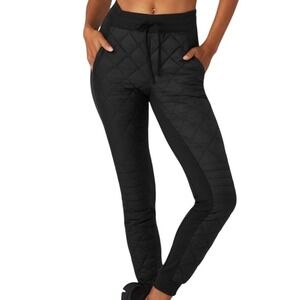 Alo Airbrush Moto Puffer Pant Women's Drawstring Waist Warm Winter, Black XS